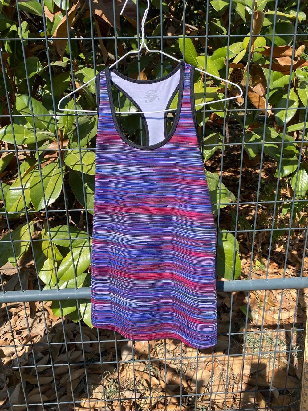 C9 by Champion Striped Purple Performance Racerback Tank Top Size Medium